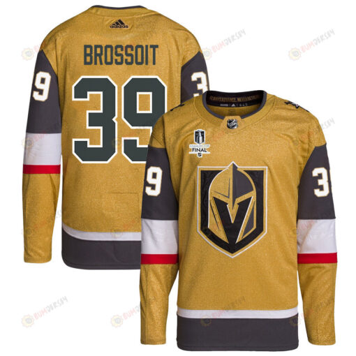 Laurent Brossoit 39 Vegas Golden Knights Stanley Cup 2023 Final Patch Home Breakaway Men Jersey - Gold