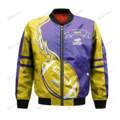 Laurier Golden Hawks Bomber Jacket 3D Printed Flame Ball Pattern