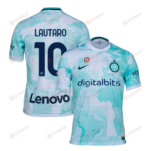 Lautaro Mart?nez 10 Inter Milan 2022/23 Away Men Jersey - Light Green