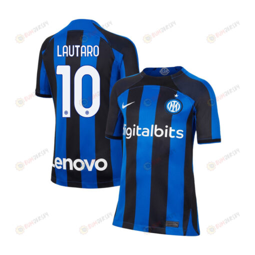 Lautaro Mart?nez 10 Inter Milan 2022/23 Home Jersey - Youth