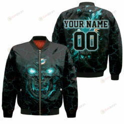 Lava Skull Miami Dolphins 3D Customized Pattern Bomber Jacket