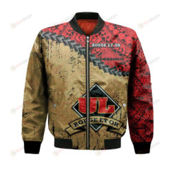 Laval Rouge et Or Bomber Jacket 3D Printed Grunge Polynesian Tattoo