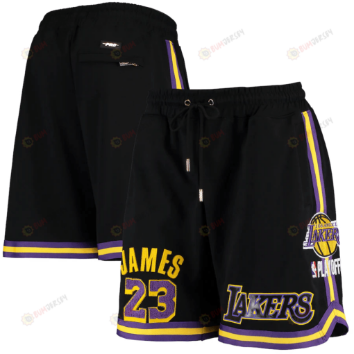 LeBron James 23 Los Angeles Lakers Black Team Player Shorts - Men