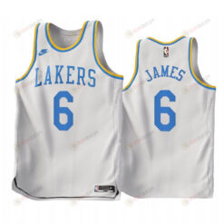 LeBron James 6 Los Angeles Lakers 2022-23 Classic Edition White Jersey - Men Jersey