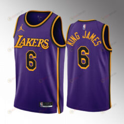 LeBron James King James 6 Los Angeles Lakers Purple Jersey Statement