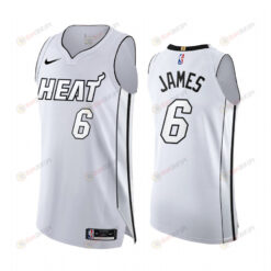 LeBron James White Hot 6 Miami Heat 2022 Playoffs Jersey