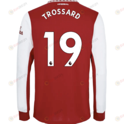 Leandro Trossard 19 Arsenal Long Sleeve Home Jersey 2022-23 - Men Red