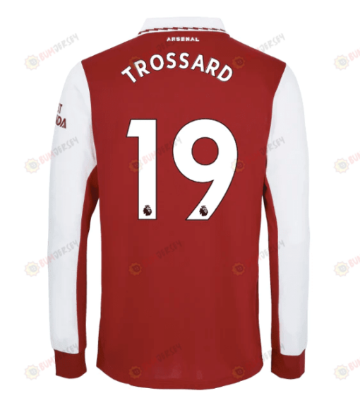 Leandro Trossard 19 Arsenal Long Sleeve Home Jersey 2022-23 - Men Red