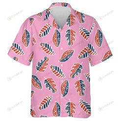Leaves Hand Drawn Multicolor With American Flag Colors Hawaiian Shirt