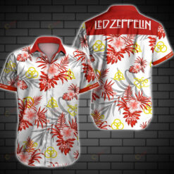 Led Zeppelin Hawaiian Aloha Curved Hawaiian Shirt Short Sleeve