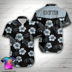 Led Zeppelin Tropical Flower Curved Hawaiian Shirt