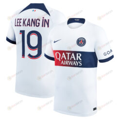 Lee Kang In 19 Paris Saint-Germain 2023-24 Away Men Jersey - White