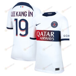 Lee Kang In 19 Paris Saint-Germain 2023/24 Away Youth Jersey - White