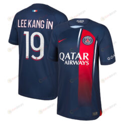 Lee Kang In 19 Paris Saint-Germain 2023/24 Home Youth Jersey - Navy