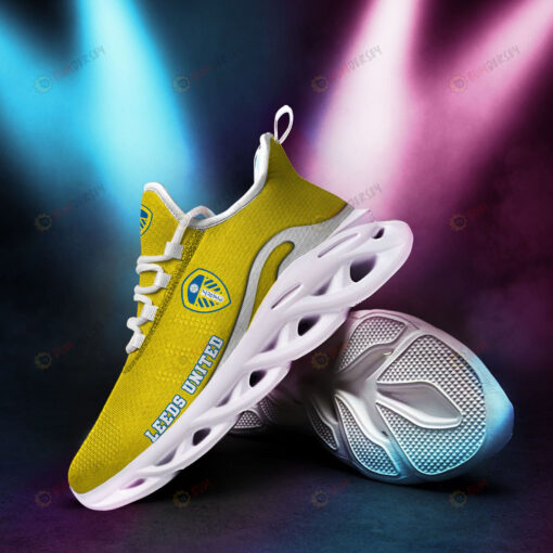 Leeds United Logo Pattern 3D Max Soul Sneaker Shoes In Yellow