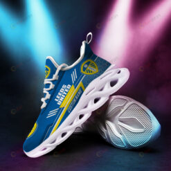 Leeds United Logo Pattern Custom Name 3D Max Soul Sneaker Shoes In Blue