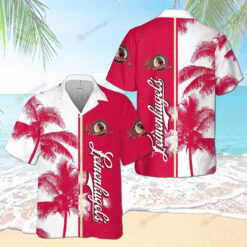 Leinenkugel Palm Pattern Hawaiian Shirt In Red