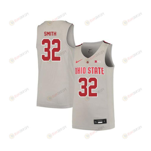 Lenzelle Smith 32 Ohio State Buckeyes Elite Basketball Men Jersey - Gray