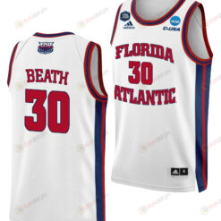Leo Beath 30 FAU Owls 2023 Final Four Basketball Men Jersey- White