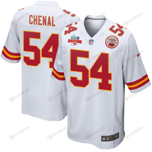 Leo Chenal 54 Kansas City Chiefs Super Bowl LVII Champions 3 Stars Men's Jersey - White