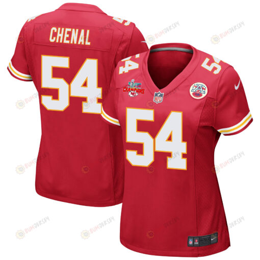 Leo Chenal 54 Kansas City Chiefs Super Bowl LVII Champions 3 Stars WoMen's Jersey - Red