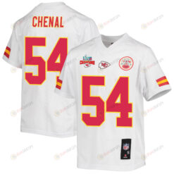 Leo Chenal 54 Kansas City Chiefs Super Bowl LVII Champions 3 Stars Youth Jersey - White