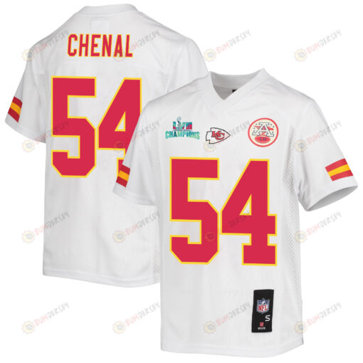 Leo Chenal 54 Kansas City Chiefs Super Bowl LVII Champions Youth Jersey - White