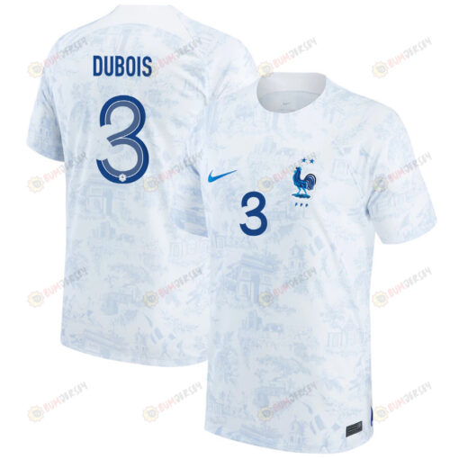 Leo Dubois 3 France National Team 2022-23 Qatar World Cup - Away Youth Jersey