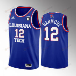 Leon Barmore 12 Louisiana Tech Bulldogs Blue Jersey College Basketball Retired Number