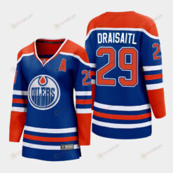 Leon Draisaitl 29 Edmonton Oilers 2022-23 Home Women Premier Breakaway Player Jersey Royal