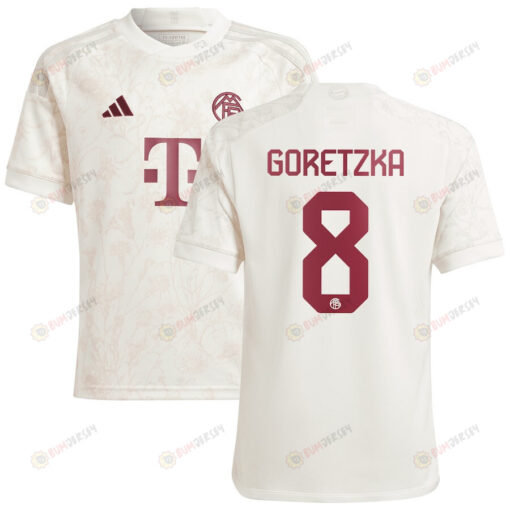 Leon Goretzka 8 Bayern Munich 2023/24 Third Youth Jersey - White