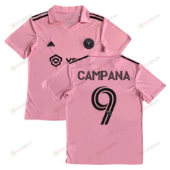 Leonardo Campana 9 Inter Miami FC 2023/24 Home YOUTH Jersey - Pink