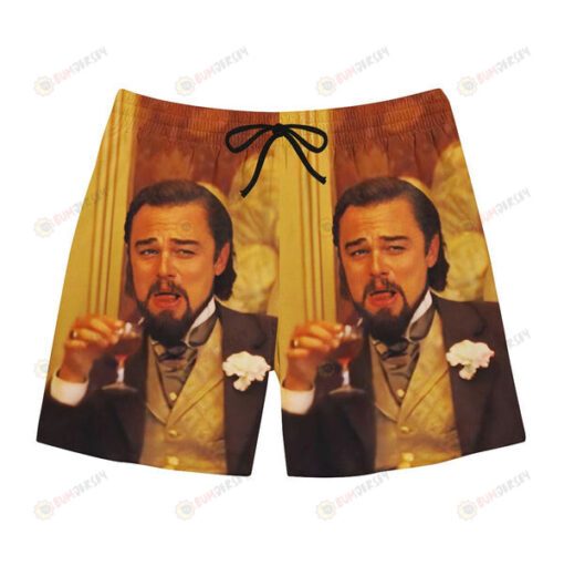 Leonardo DiCaprio Laughing Hawaiian Men Shorts Swim Trunks - Print Shorts