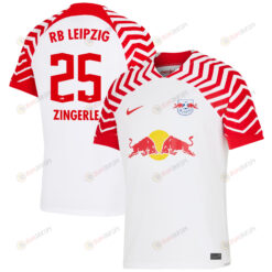 Leopold Zingerle 25 RB Leipzig 2023/24 Home Men Jersey - White/Red