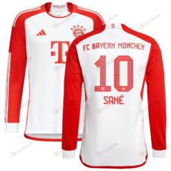 Leroy San? 10 Bayern Munich 2023/24 Home Long Sleeve Men Jersey - White