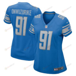 Levi Onwuzurike 91 Detroit Lions Women's Player Game Jersey - Blue