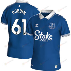 Lewis Dobbin 61 Everton FC 2023-24 Premier League Hummel Home Men Jersey - Blue