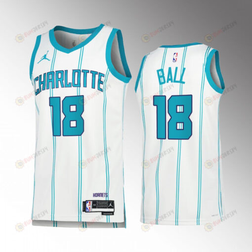 LiAngelo Ball 18 Charlotte Hornets White Association Edition Jersey 2022-23 Swingman