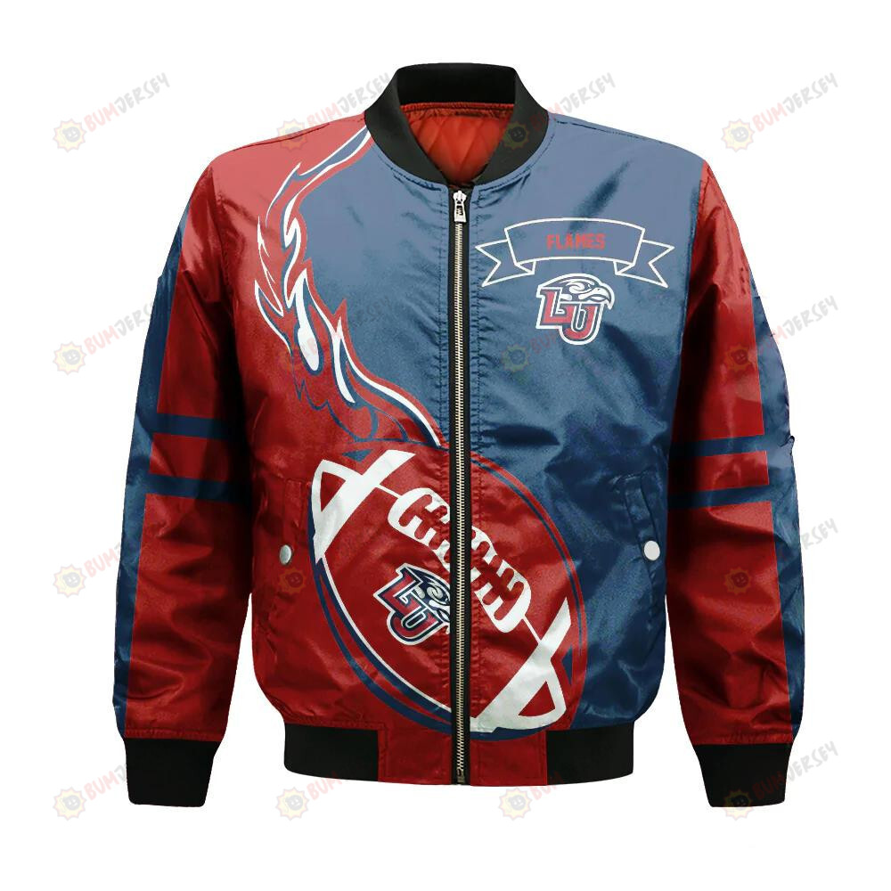 Liberty Flames Bomber Jacket 3D Printed Flame Ball Pattern
