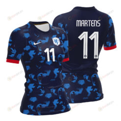 Lieke Martens 11 Netherlands 2023 Women Away Jersey - Blue - All Over Printed Jersey