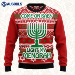 Light My Menorah Ugly Sweaters For Men Women Unisex