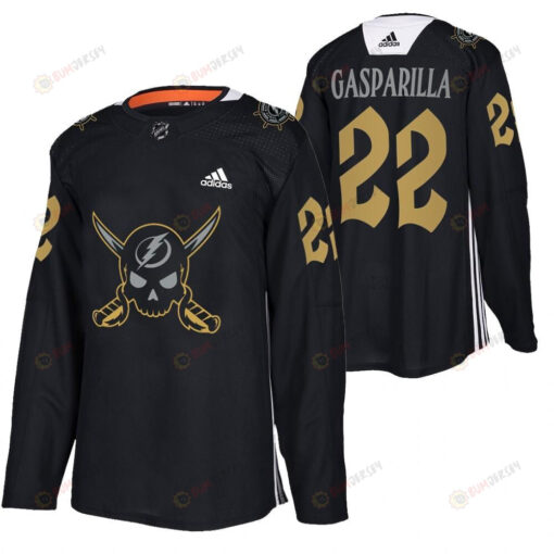 Lightning 2022 Pirate-themed Warmup Black Gasparilla inspired Jersey 22 Jersey