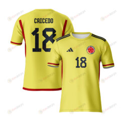 Linda Caicedo 18 Colombia 2023 Youth Home Jersey - Yellow - All Over Printed Jersey