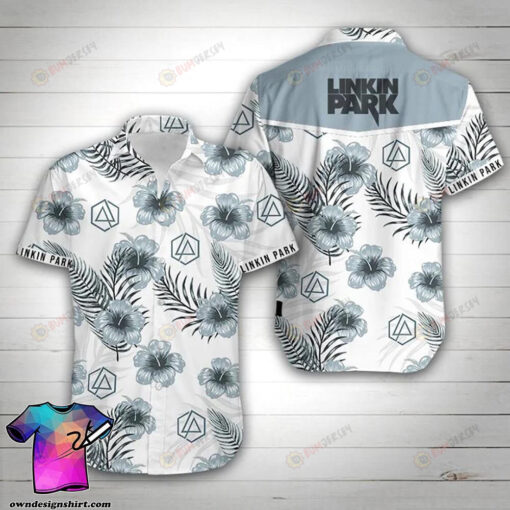 Linkin Park Tropical Flower Short Sleeve Curved Hawaiian Shirt Summer