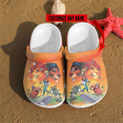 Lion King Custom Name Crocs Classic Clogs Shoes In Orange - AOP Clog