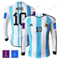 Lionel Messi 10 Argentina 2022-23 Home Men Long Sleeve Jersey National Team World Cup Qatar