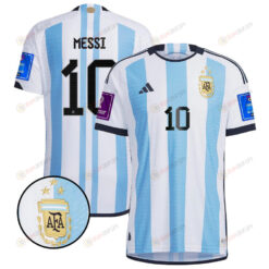 Lionel Messi 10 Argentina White Home Men World Cup Patch Fan Version Player Version Jersey