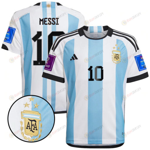 Lionel Messi 10 Argentina Youth Home Jersey National Team World Cup Patch