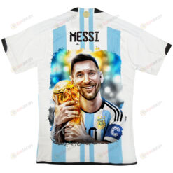 Lionel Messi 10 History Moment World Cup Trophy - Player Men Jersey