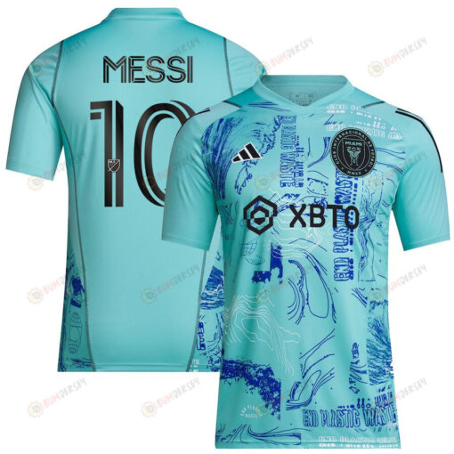 Lionel Messi 10 Inter Miami FC 2023 One Planet Men Jersey - Green